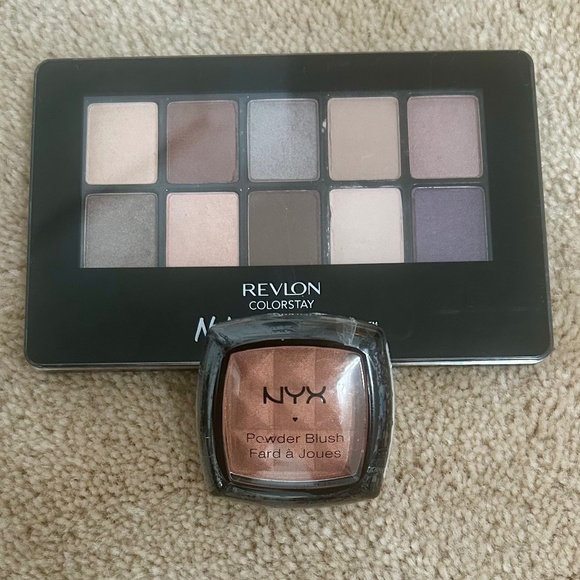NWT Neutral Toned Makeup Bundle-Revlon Not Just Nudes Eyeshadow & NYX Blush - Picture 1 of 7